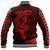 (Custom Personalised) Hawaii Baseball Jacket Shark and Turtle Mix Kakau Red LT9 - Polynesian Pride