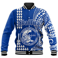 Hawaii Kailua High School Baseball Jacket Tribal Kakau LT9 Unisex Blue - Polynesian Pride