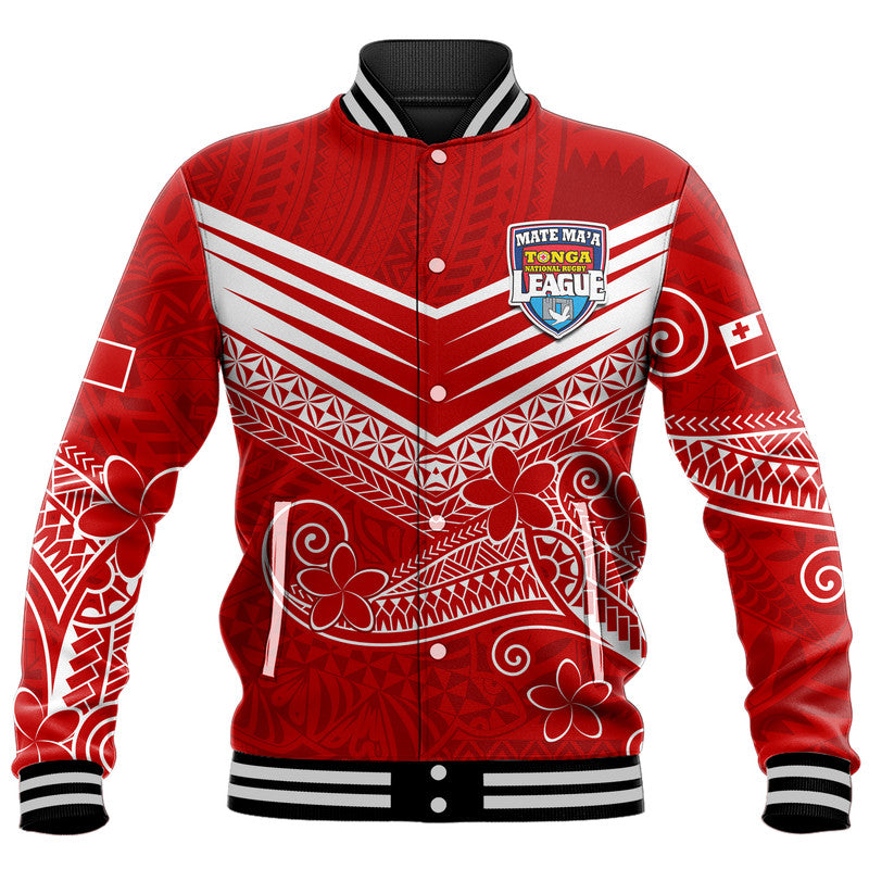Tonga Mate Ma'a Rugby Kupesi Baseball Jacket LT9 Unisex Red - Polynesian Pride