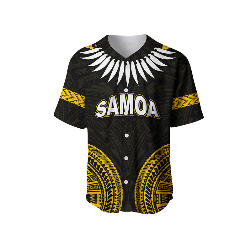 (Custom Personalised) Samoa Ula Nifo Tribal Baseball Jersey Gold Style LT6 - Polynesian Pride