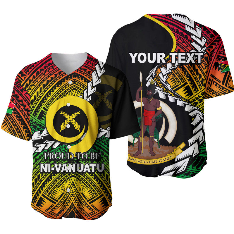 (Custom Personalised) Proud To Be Ni - Vanuatu Baseball Jersey LT6 Red - Polynesian Pride