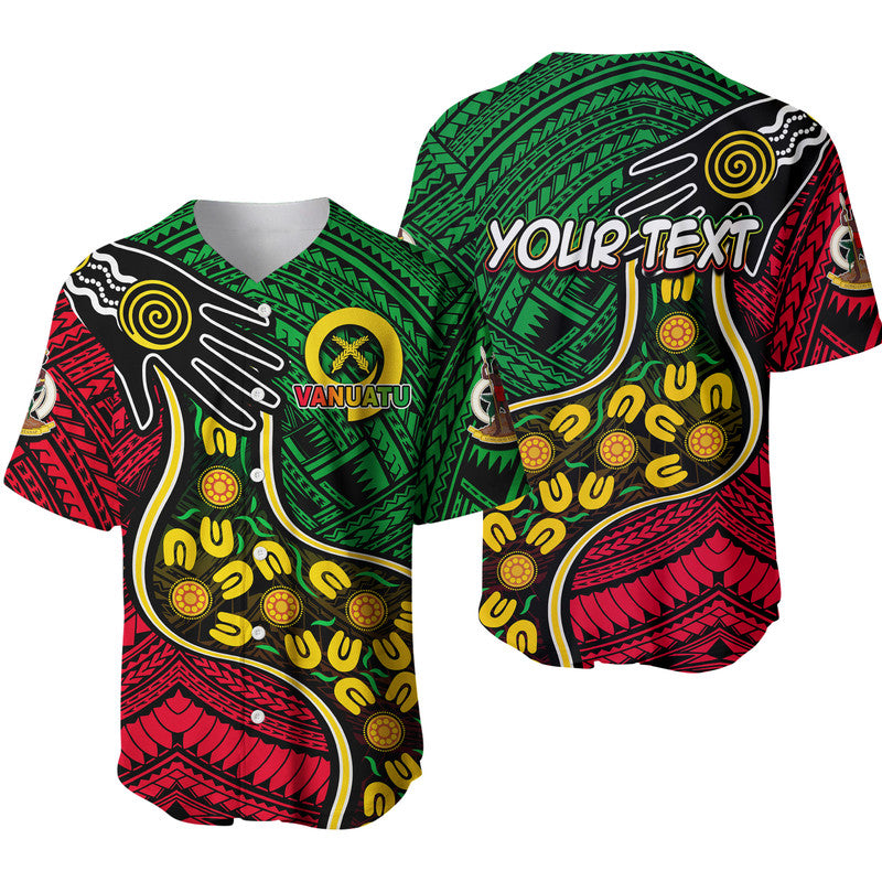 (Custom Personalised) Vanuatu Mix Aboriginal Baseball Jersey LT6 Red - Polynesian Pride