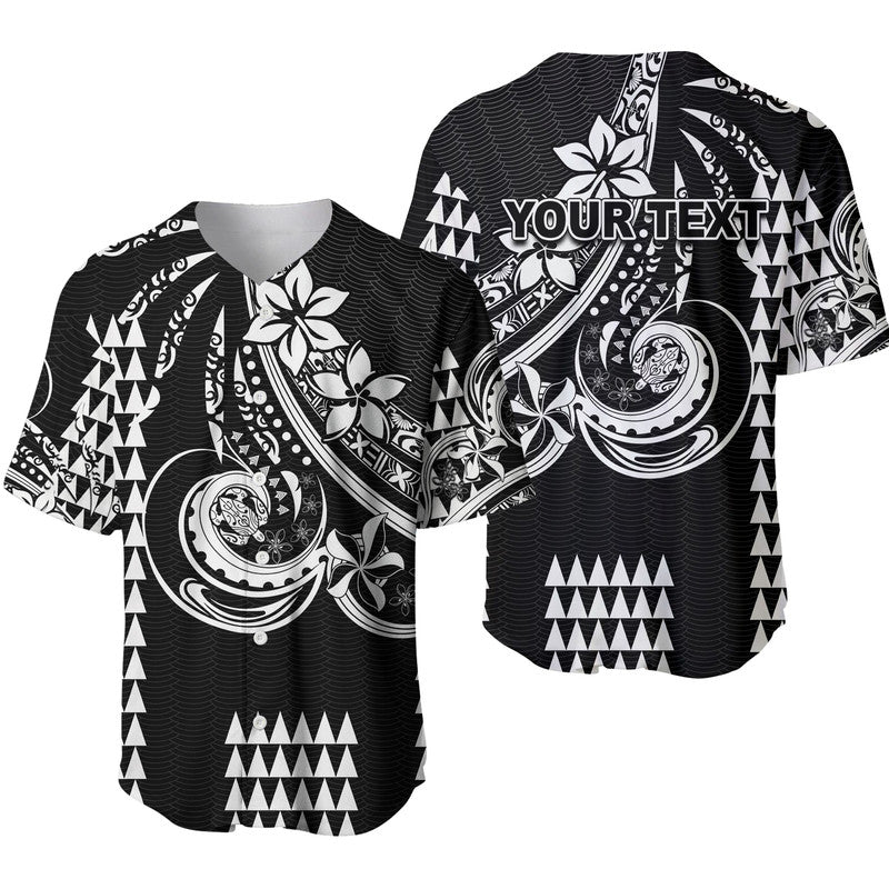 (Custom Personalised) Kakau Hawaiian Polynesian Baseball Jersey Black LT6 Black - Polynesian Pride