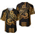 (Custom Personalised) Kakau Hawaiian Polynesian Baseball Jersey Gold LT6 Gold - Polynesian Pride