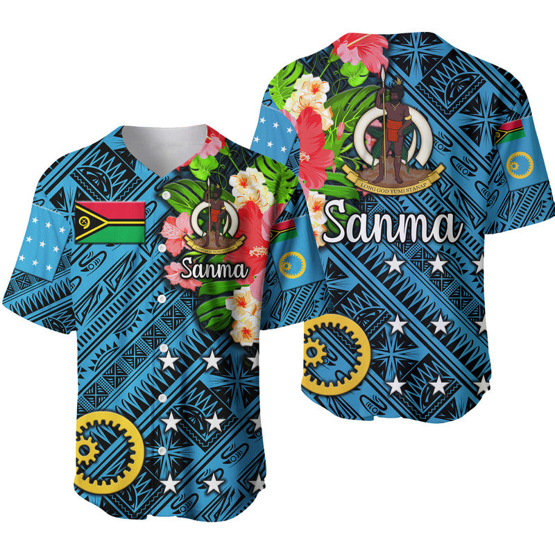 Vanuatu Sanma Baseball Jersey Independence Be Proud LT8 Blue - Polynesian Pride