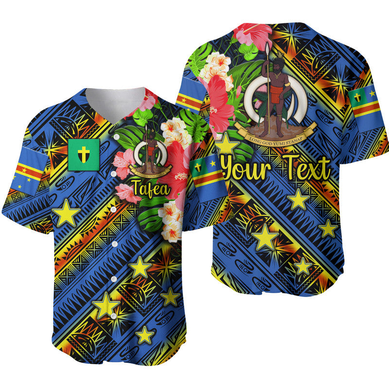 (Custom Personalised) Vanuatu Tafea Baseball Jersey Independence Be Proud LT8 Blue - Polynesian Pride