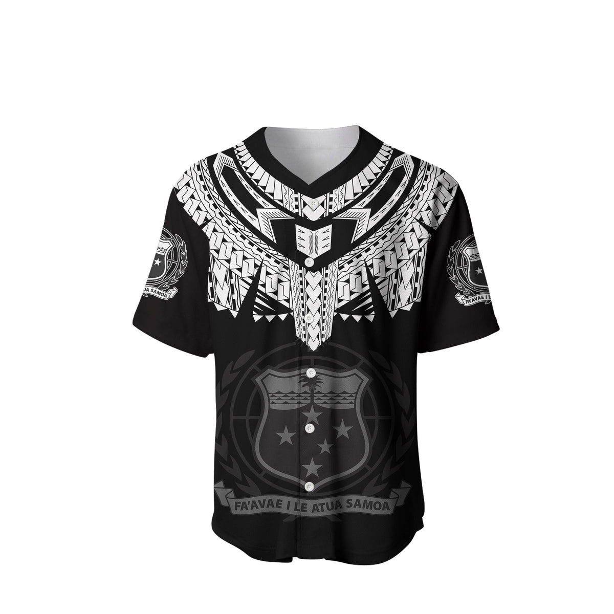 (Custom Personalised) Samoa Tribal Tattoo Coat Of Arms Baseball Jersey No.4 LT6 - Polynesian Pride