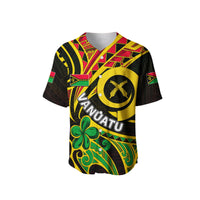 (Custom Personalised) Vanuatu Baseball Jersey Tribal Tattoo No.2 LT6 Black - Polynesian Pride