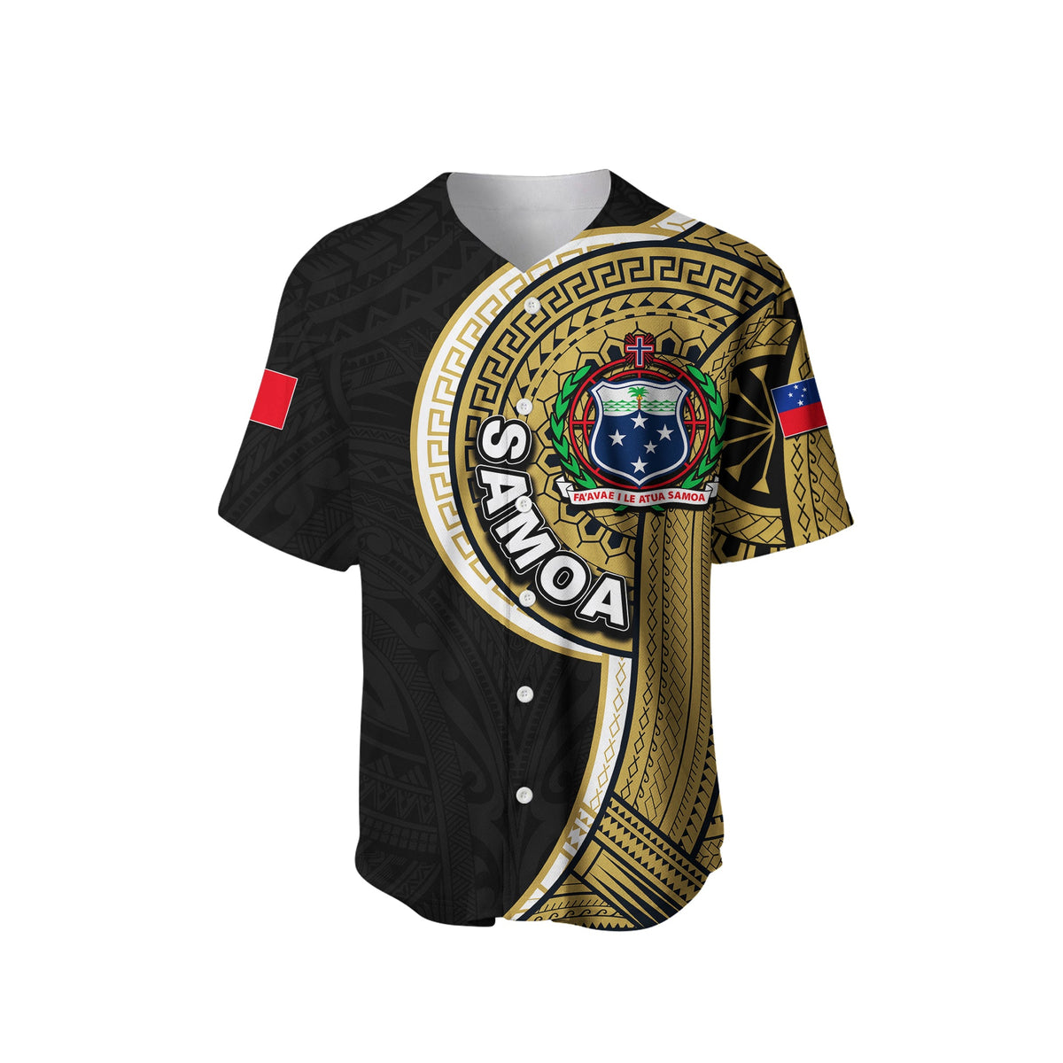 (Custom Personalised) Samoa Tribal Tattoo Baseball Jersey No.2 LT6 - Polynesian Pride