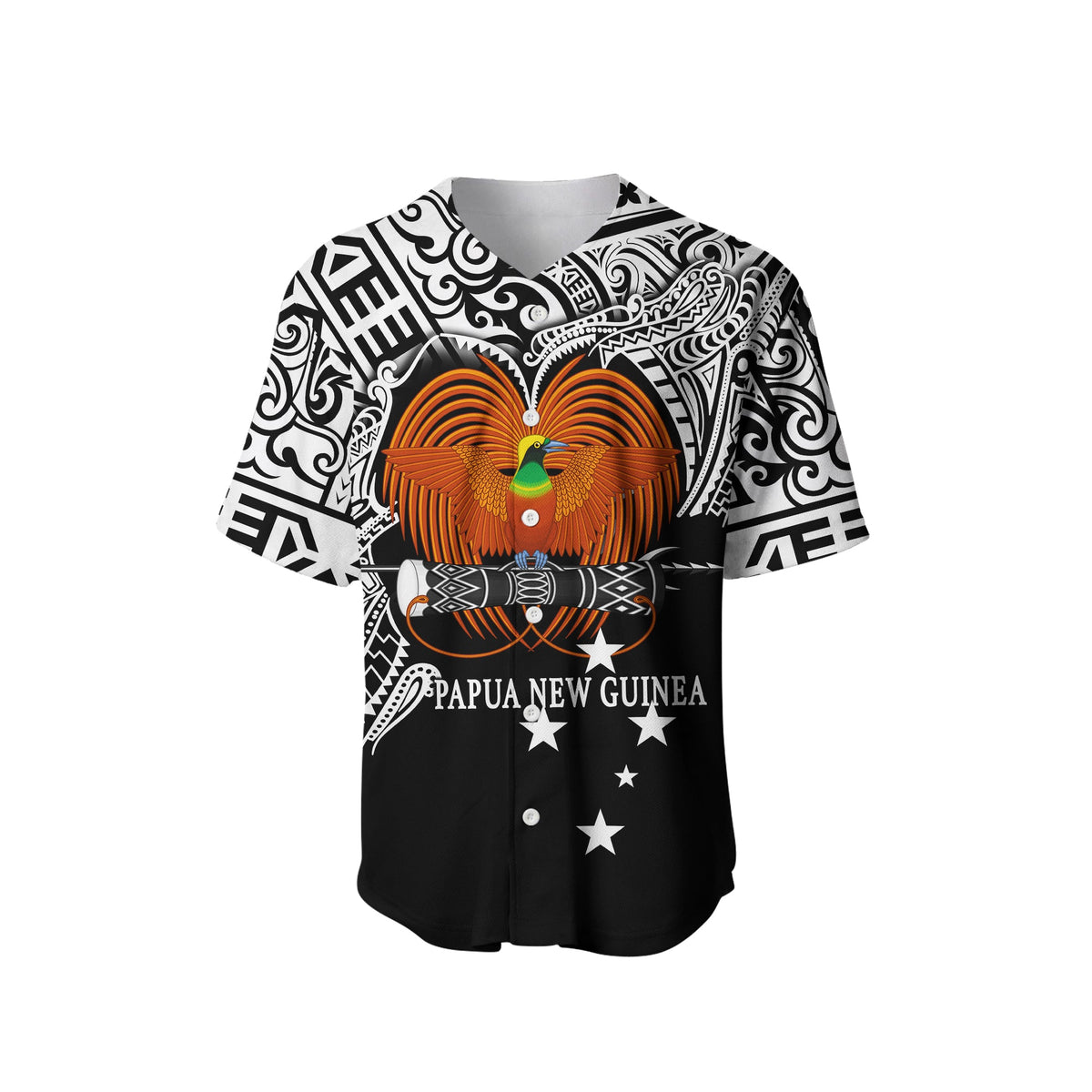 (Custom Personalised) Papua New Guinea Baseball Jersey Bird Of Paradise White Color LT6 - Polynesian Pride