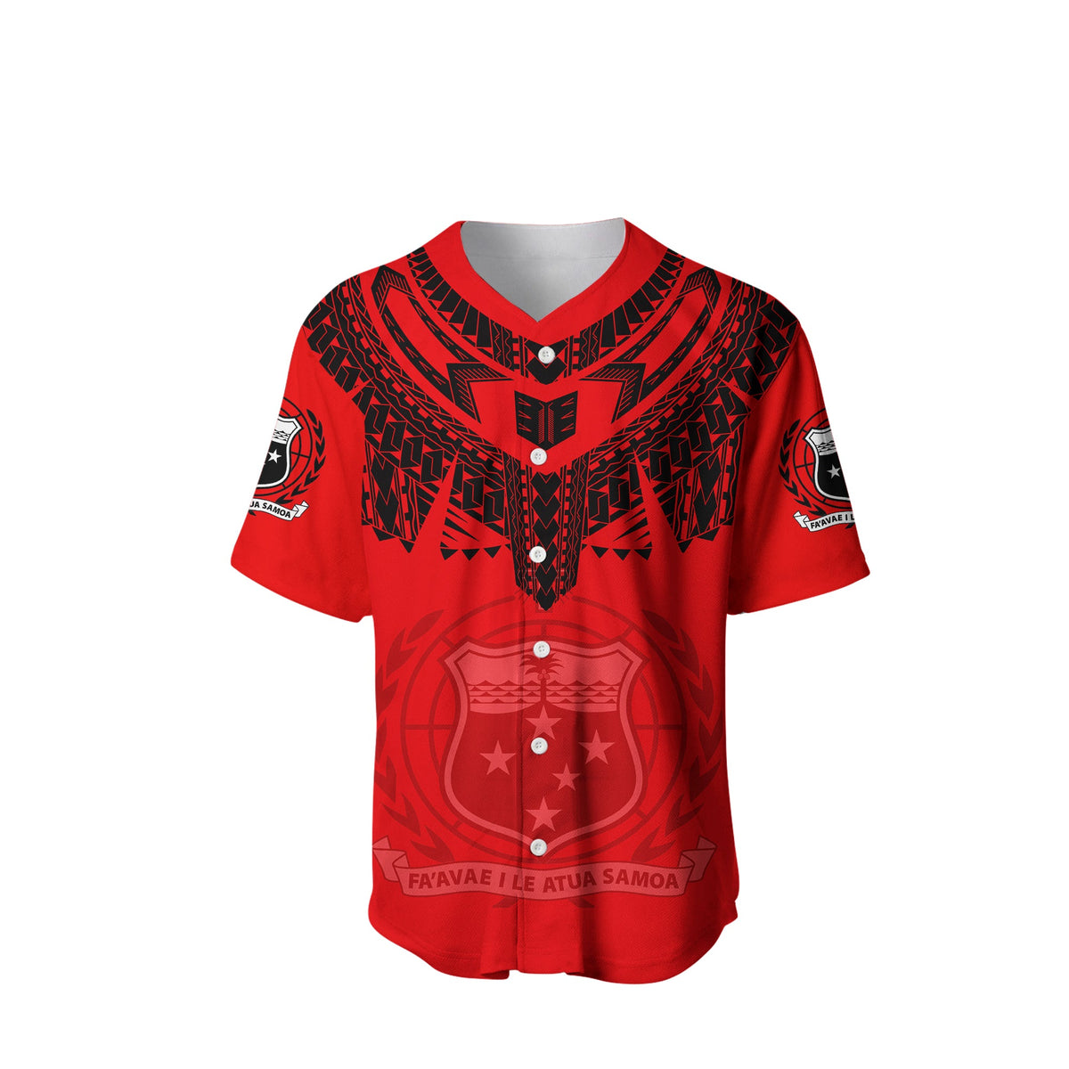(Custom Personalised) Samoa Tribal Tattoo Coat Of Arms Baseball Jersey No.1 LT6 - Polynesian Pride