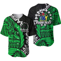 (Custom Personalised)Cook Islands Baseball Jersey Rarotonga Polynesian Style LT6 Unisex Green - Polynesian Pride