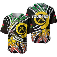 (Custom Personalised) Vanuatu Baseball Jersey Tribal Tattoo No.1 LT6 Black - Polynesian Pride
