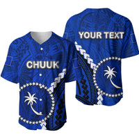 (Custom Personalised)Chuuk Baseball Jersey Polynesian Style LT6 Blue - Polynesian Pride
