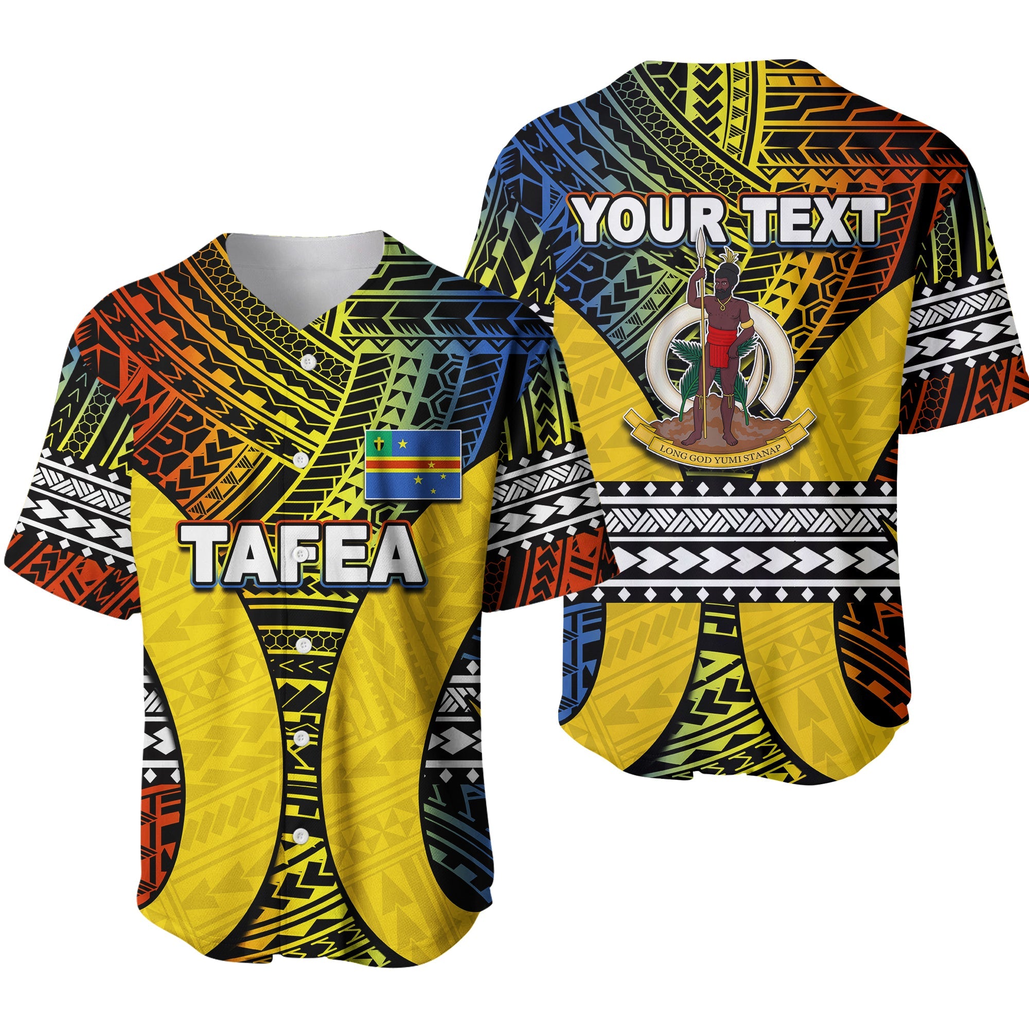 (Custom Personalised) Polynesian Tafea Of Vanuatu Baseball Jersey LT6 Art - Polynesian Pride