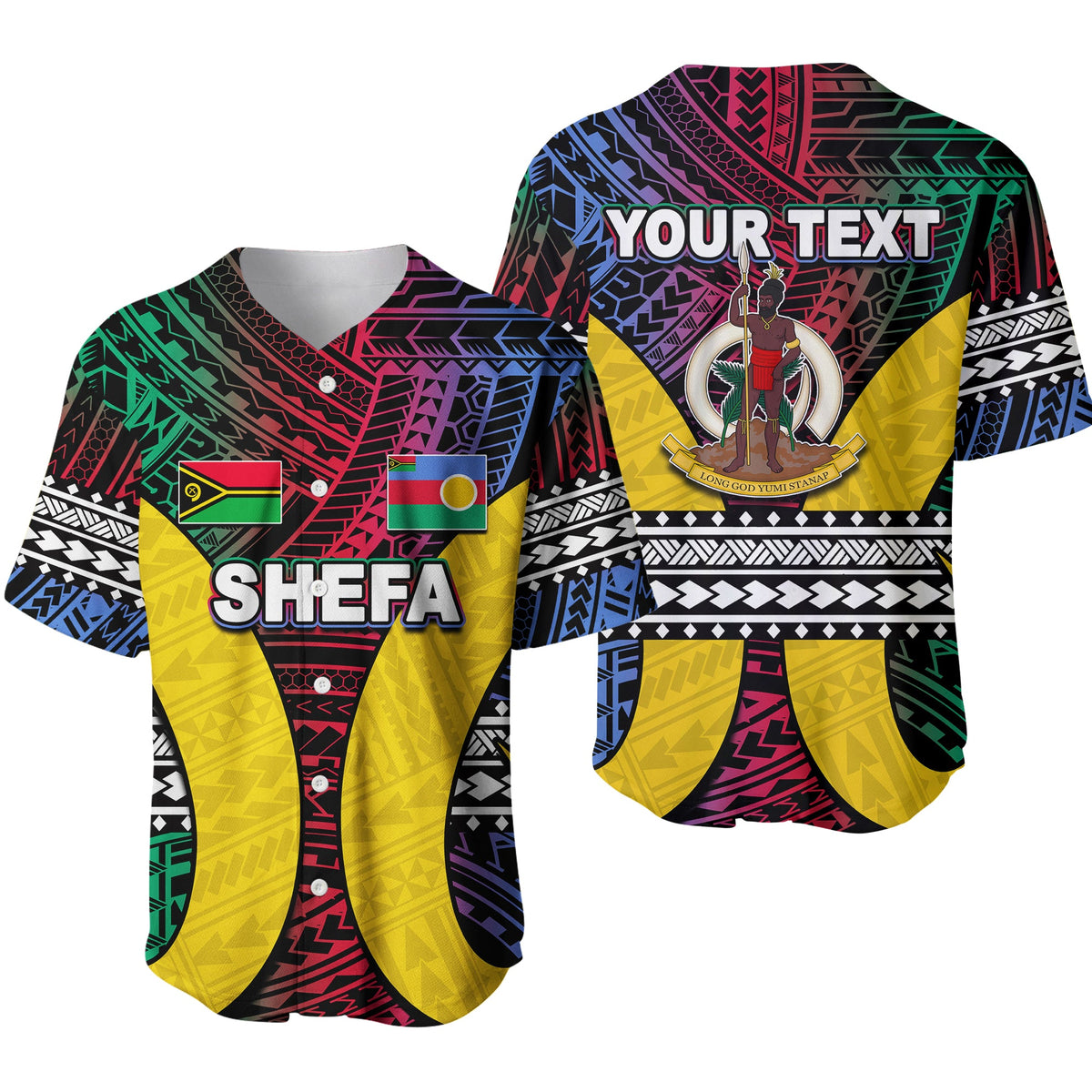 (Custom Personalised) Polynesian Shefa Of Vanuatu Baseball Jersey LT6 Art - Polynesian Pride