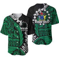 (Custom Personalised)Cook Islands Baseball Jersey Mitiaro Polynesian Style LT6 Unisex Green - Polynesian Pride