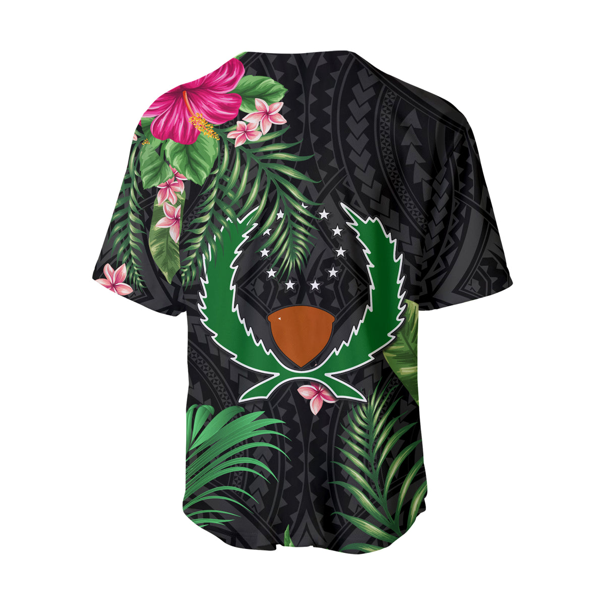 Pohnpei Micronesia Baseball Jersey Tropical Flowers Version 02 LT13 - Polynesian Pride