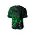 Cook Islands Baseball Jersey Polynesian Flowers Version 01 Green LT13 - Polynesian Pride