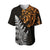 (Custom Personalised) Leo Zodiac Style Maori Baseball Jersey Orange Lion LT13 - Polynesian Pride