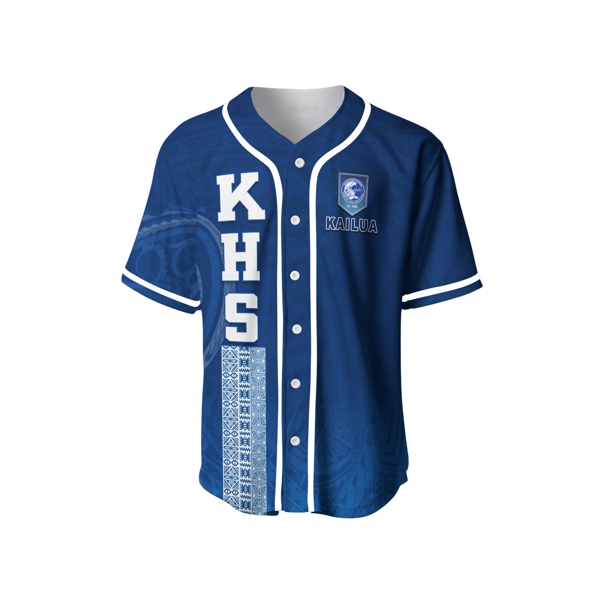 Kailua High School Baseball Jersey - KHS Hawaii Pattern LT13 - Polynesian Pride