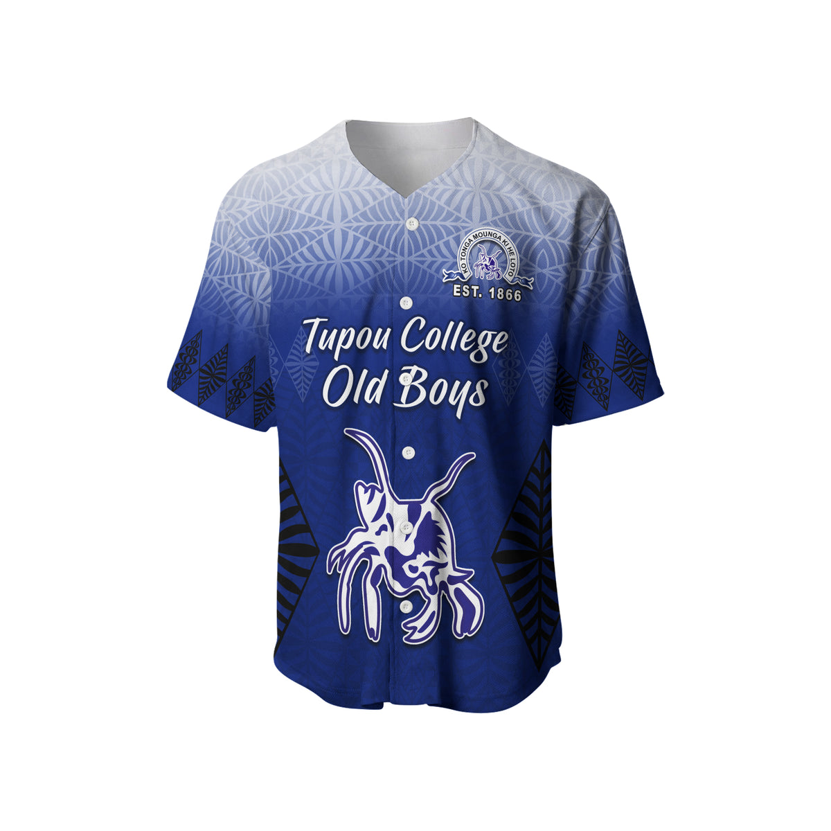 (Custom Personalised) Tupou College Baseball Jersey Old Boys Tongan Tapa - Class Year and Your Text LT13 - Polynesian Pride
