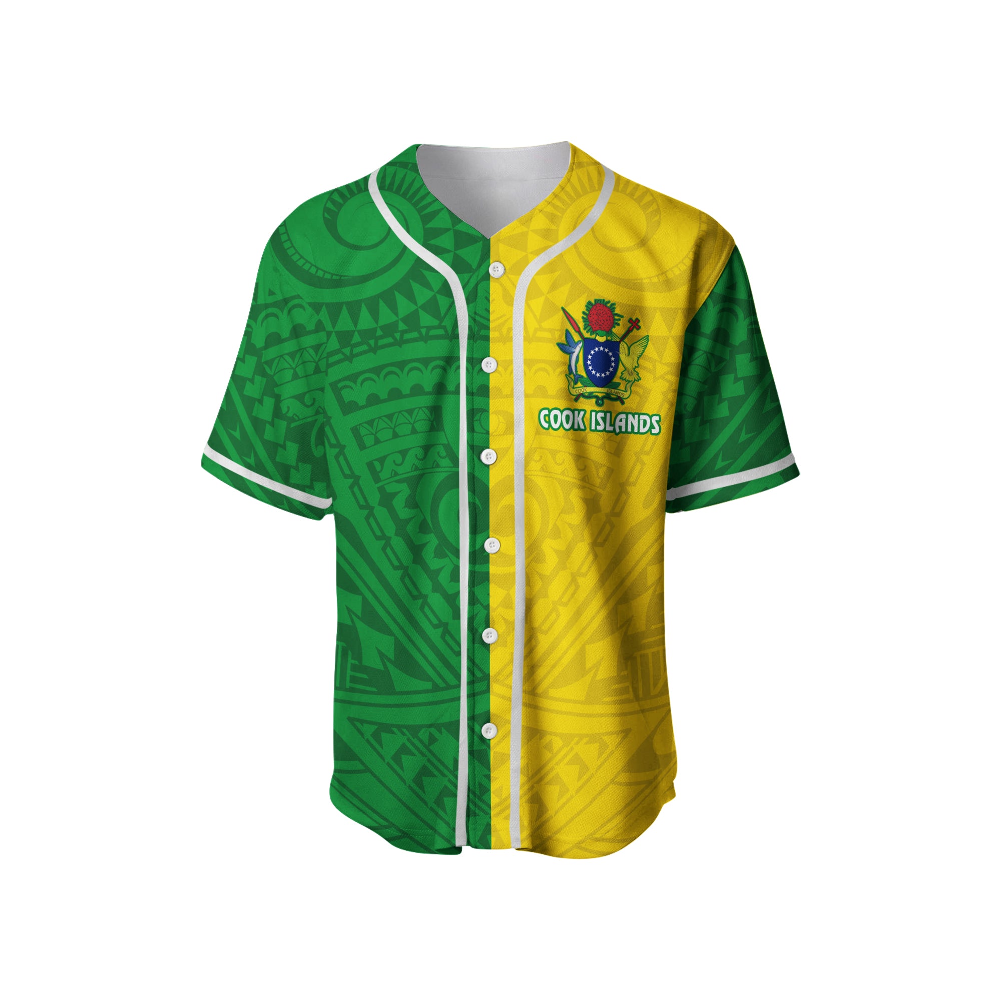 Cook Islands Baseball Jersey Half Style LT13 - Polynesian Pride