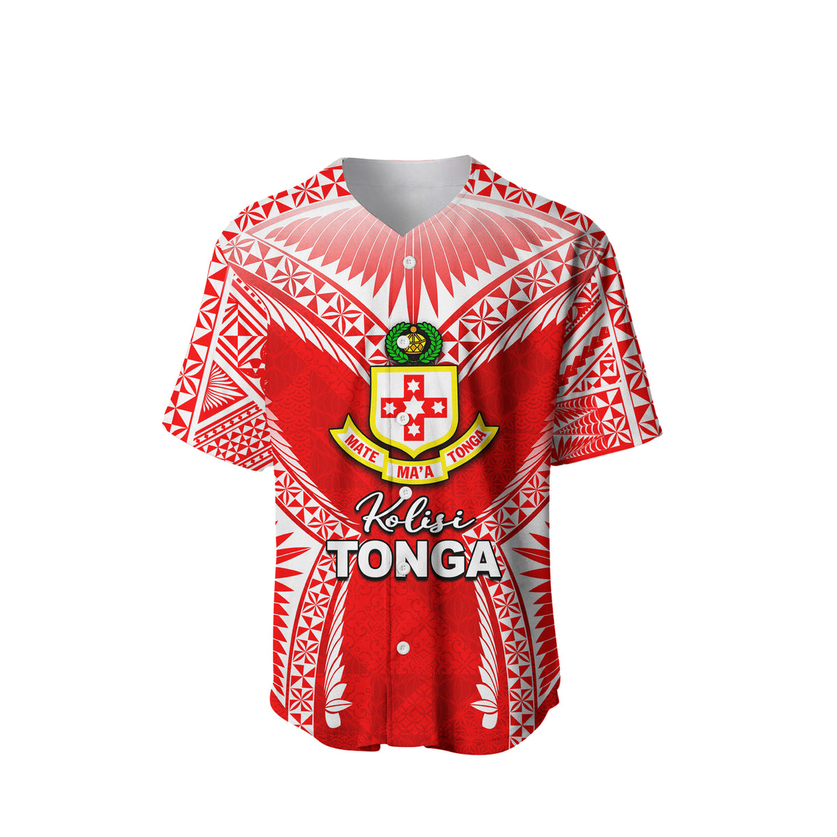 (Custom Personalised)Kolisi Tonga Baseball Jersey Red Style LT6 - Polynesian Pride