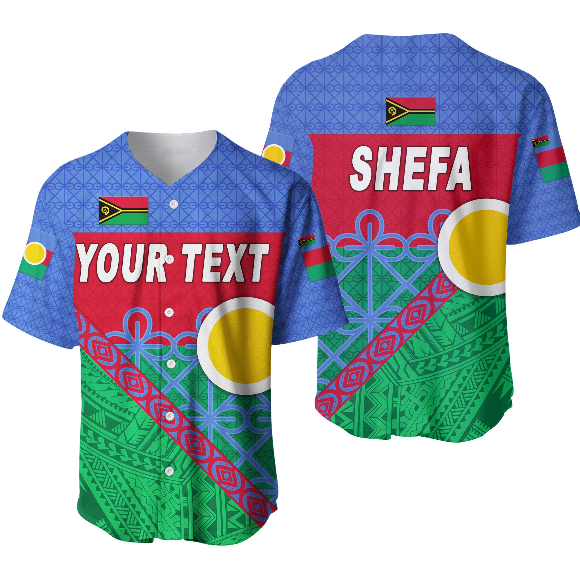 (Custom Personalised) Shefa Province Baseball Jersey Vanuatu Pattern Unique Style LT8 - Polynesian Pride