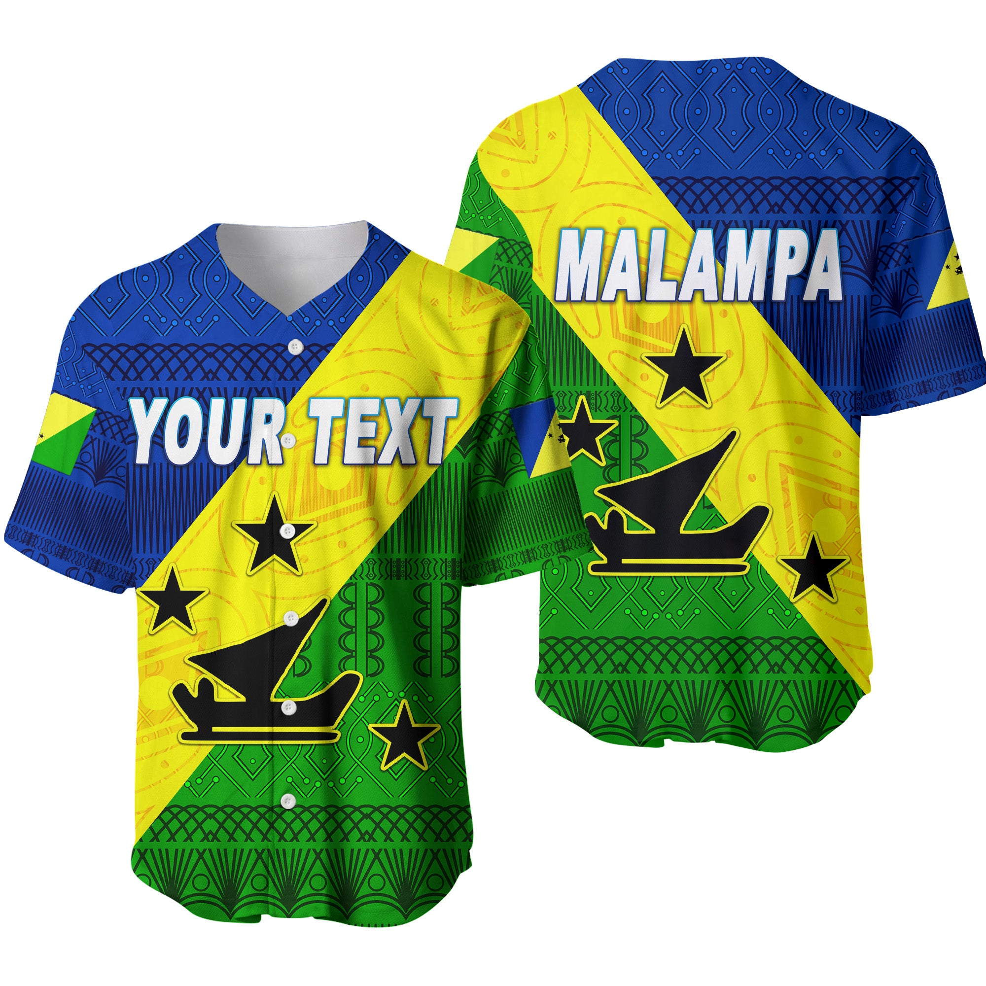 (Custom Personalised) Malampa Province Baseball Jersey Vanuatu Pattern Traditional Style LT8 - Polynesian Pride