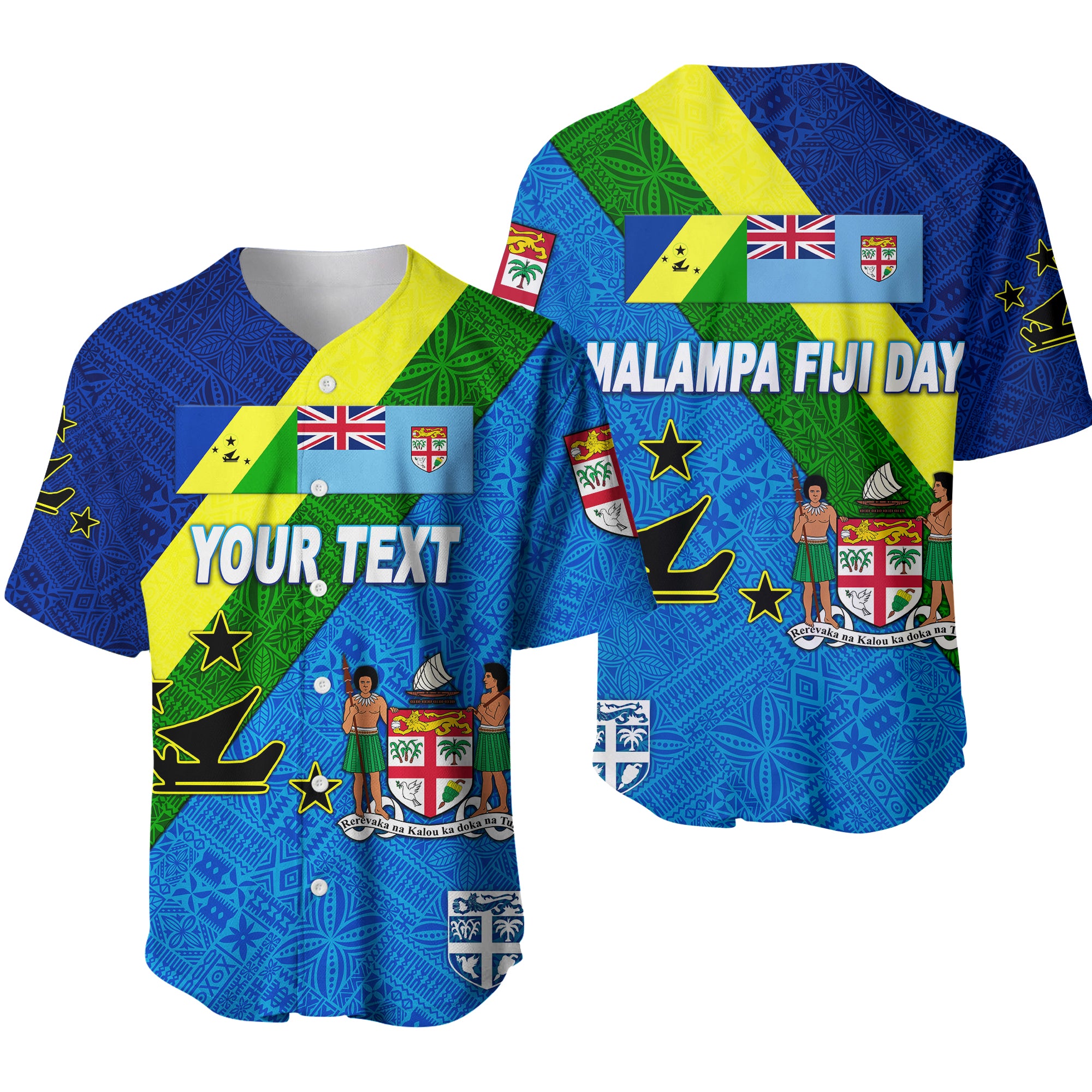 (Custom Personalised) Vanuatu Malampa And Fiji Day Baseball Jersey October 10 LT8 - Polynesian Pride