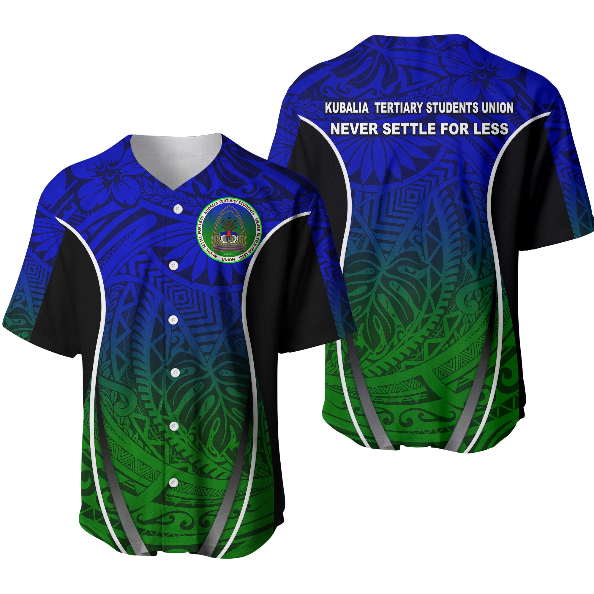 Papua New Guinea Kubalia Tertiary Students Union Baseball Jersey Blue LT8 - Polynesian Pride