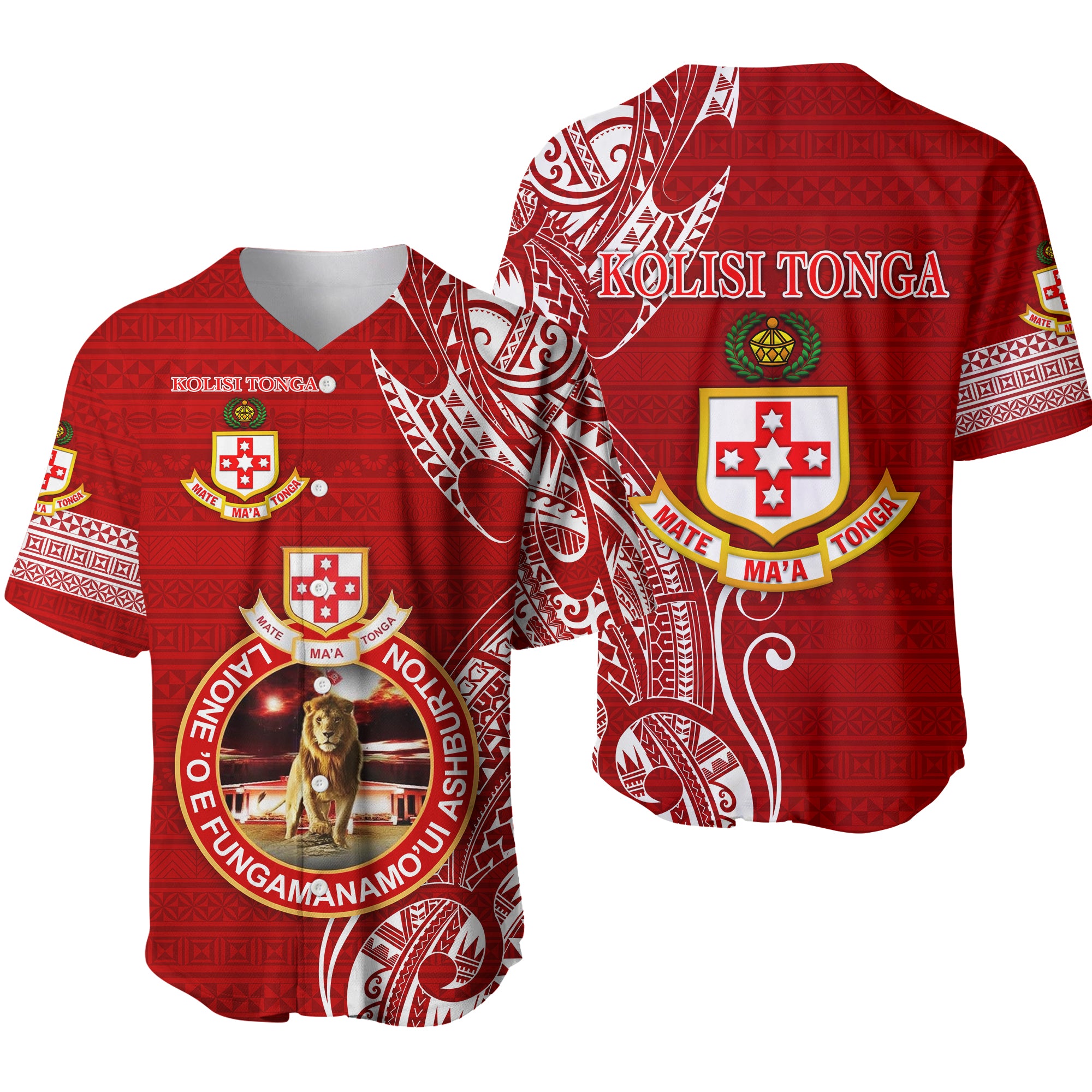 Kolisi Tonga Mate Ma'a Tonga Baseball Jersey Laione 'O E Fungamanamo'Ui Ashburton LT8 - Polynesian Pride