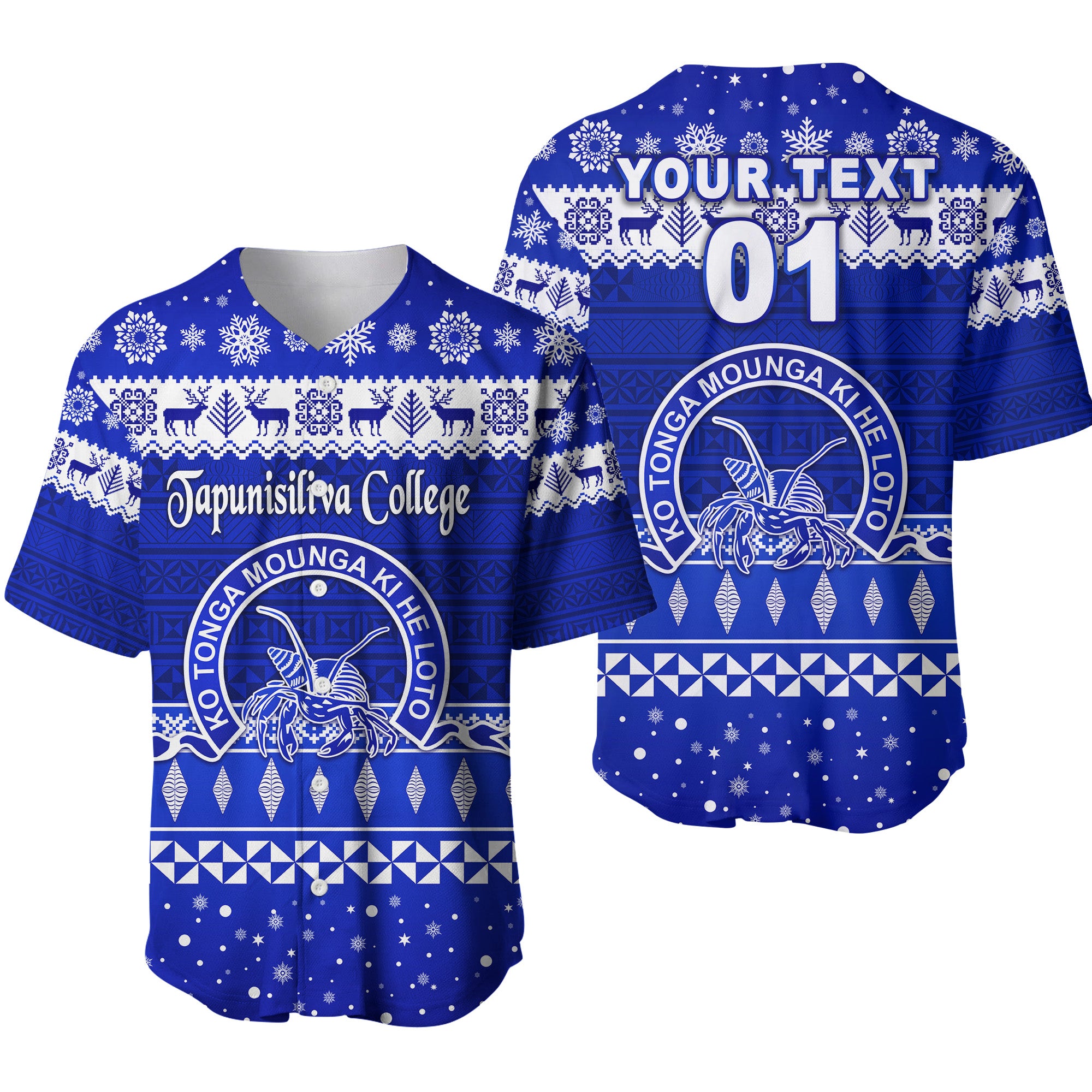 (Custom Personalised) Tapunisiliva College Christmas Baseball Jersey Simple Style LT8 - Polynesian Pride