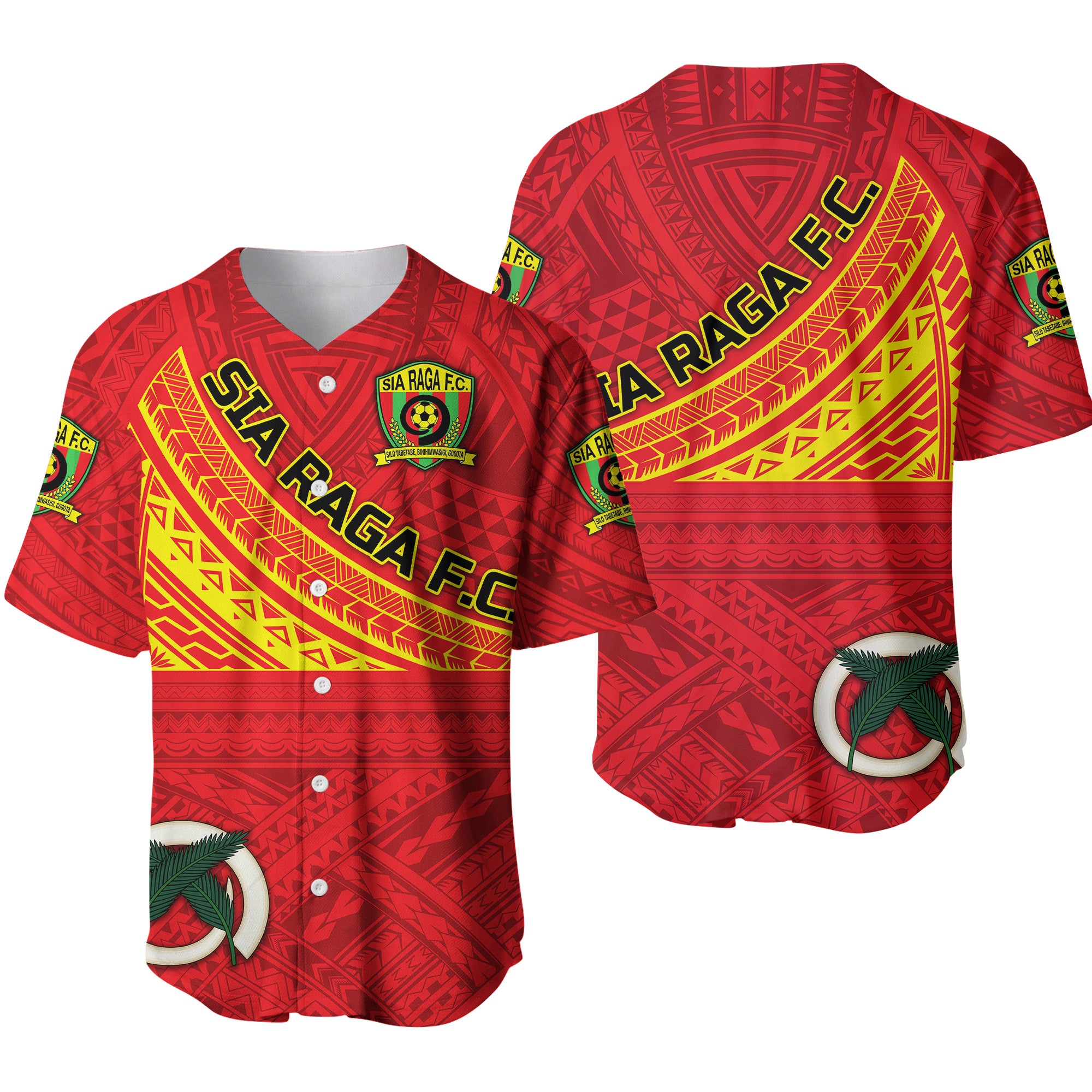 Vanuatu Sia Raga Football Club Baseball Jersey Original Style LT8 Red - Polynesian Pride