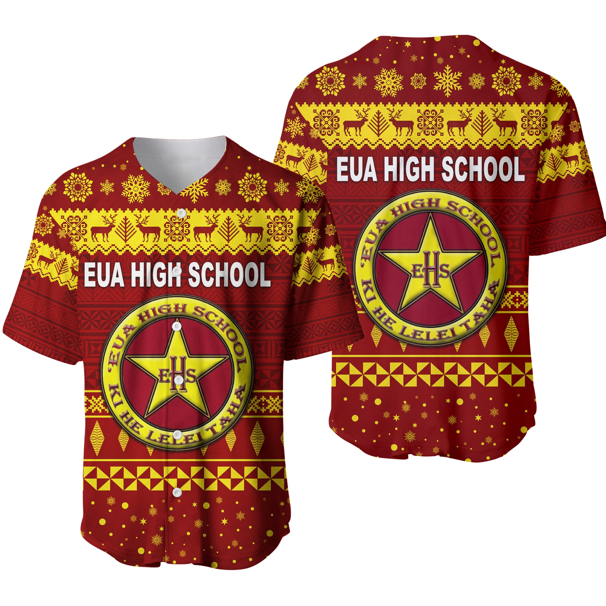 Eua High School Christmas Baseball Jersey Simple Style LT8 - Polynesian Pride