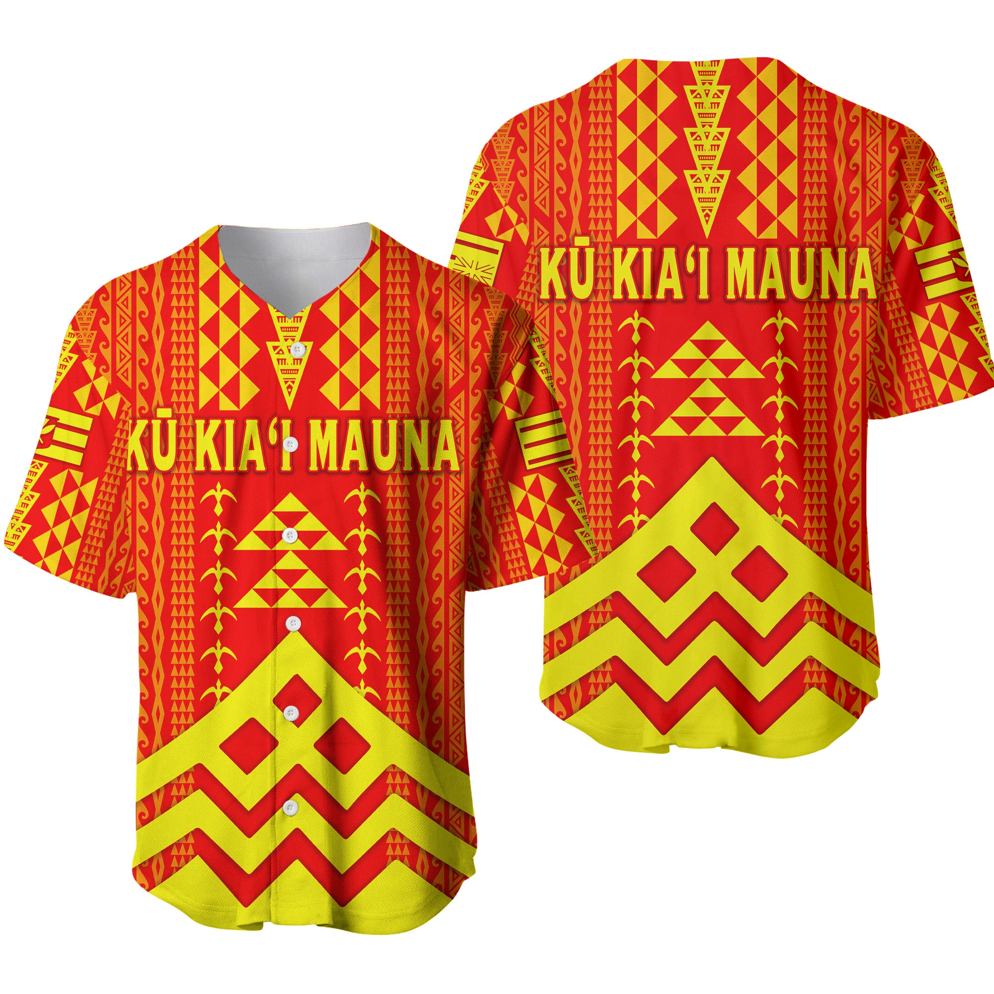 Hawaii Ku Kiai Mauna Baseball Jersey We Are Mauna Kea Unique Vibes LT8 Red - Polynesian Pride