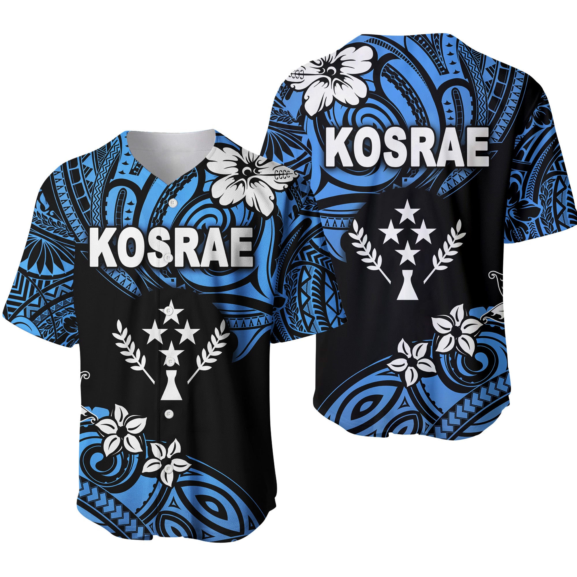 FSM Kosrae Baseball Jersey Unique Vibes - Blue LT8 Unisex Blue - Polynesian Pride