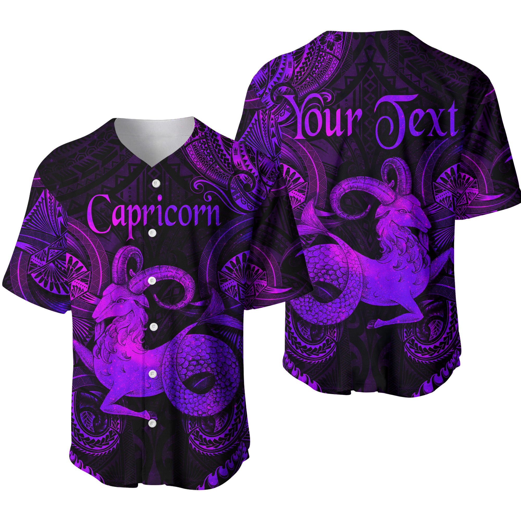 (Custom Personalised) Capricorn Zodiac Polynesian Baseball Jersey Unique Style - Purple LT8 - Polynesian Pride