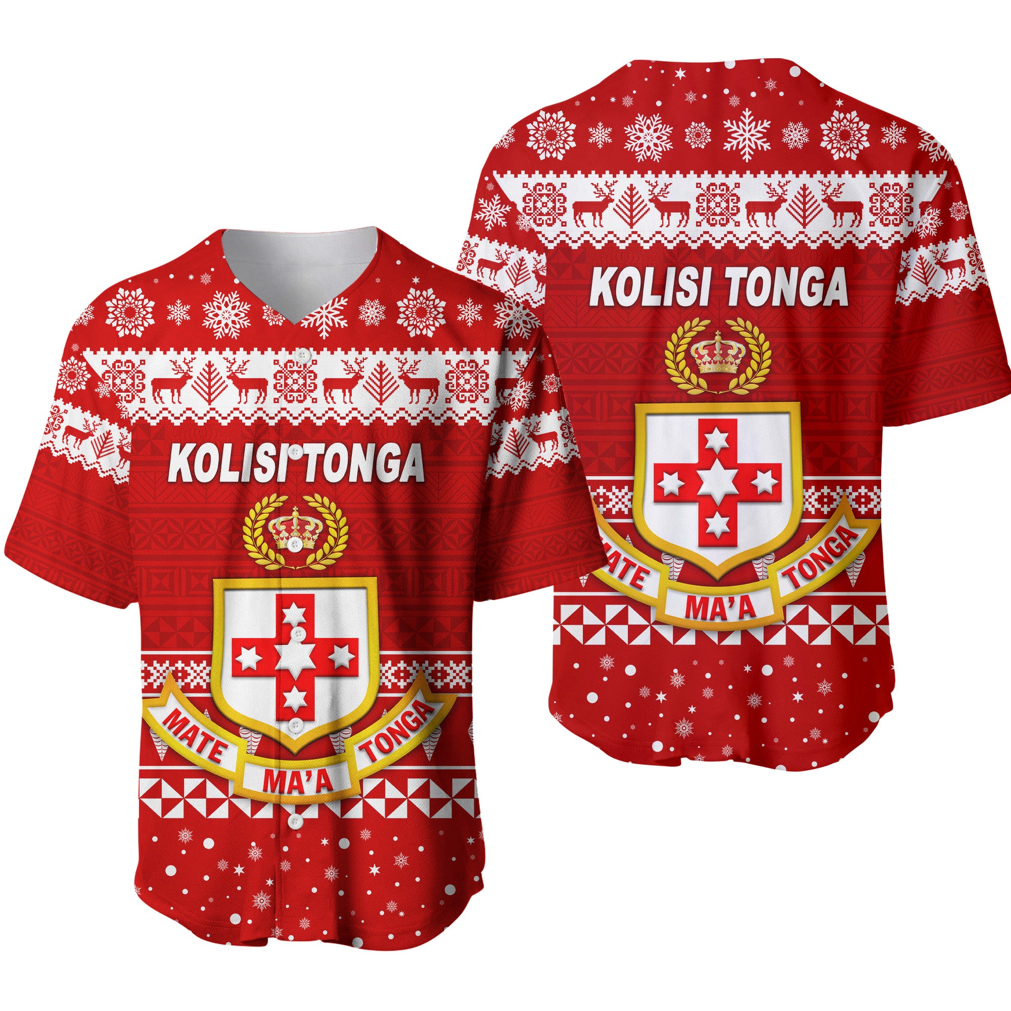 Kolisi Tonga College Christmas Baseball Jersey Simple Style LT8 - Polynesian Pride