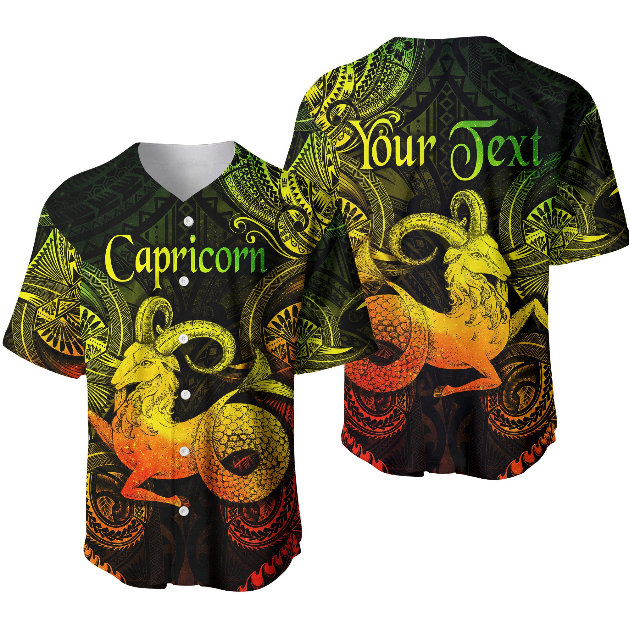 (Custom Personalised) Capricorn Zodiac Polynesian Baseball Jersey Unique Style - Reggae LT8 - Polynesian Pride