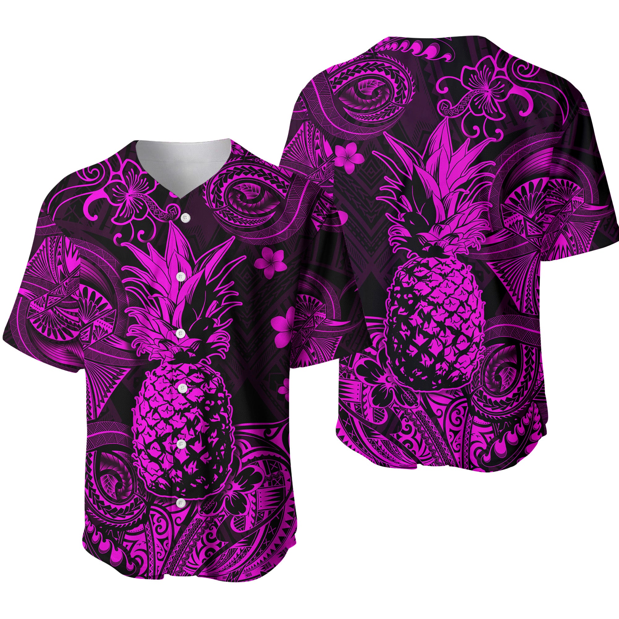 Hawaii Pineapple Polynesian Baseball Jersey Unique Style - Pink LT8 - Polynesian Pride