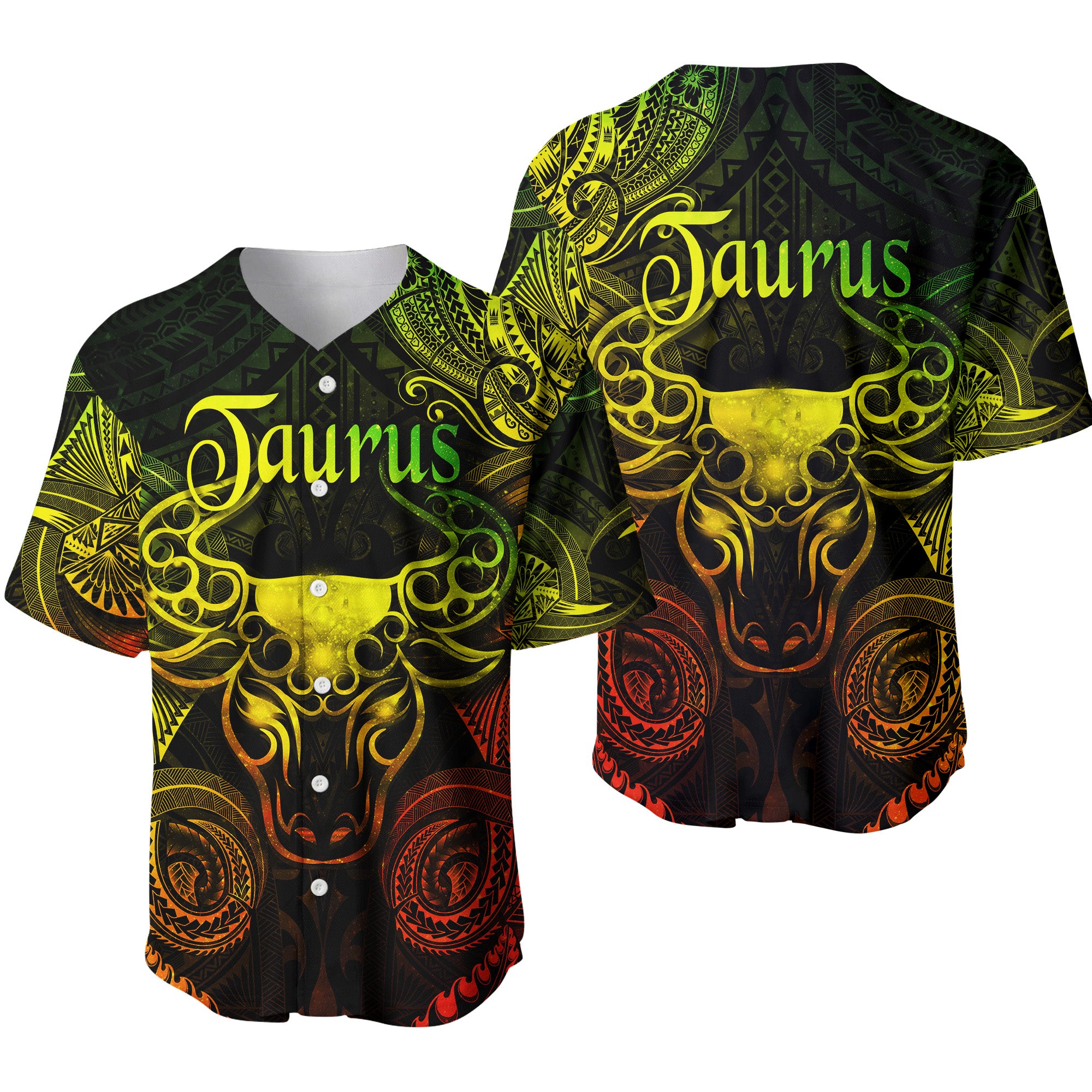 Taurus Zodiac Polynesian Baseball Jersey Unique Style - Reggae LT8 - Polynesian Pride