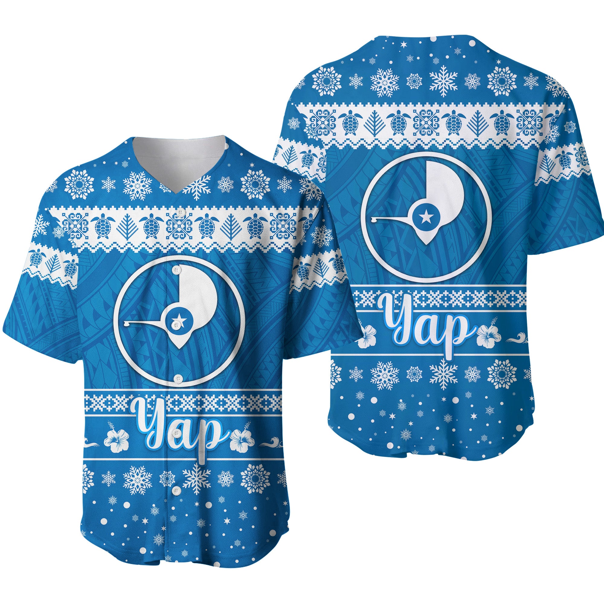 FSM Yap Christmas Baseball Jersey Simple Style LT8 - Polynesian Pride