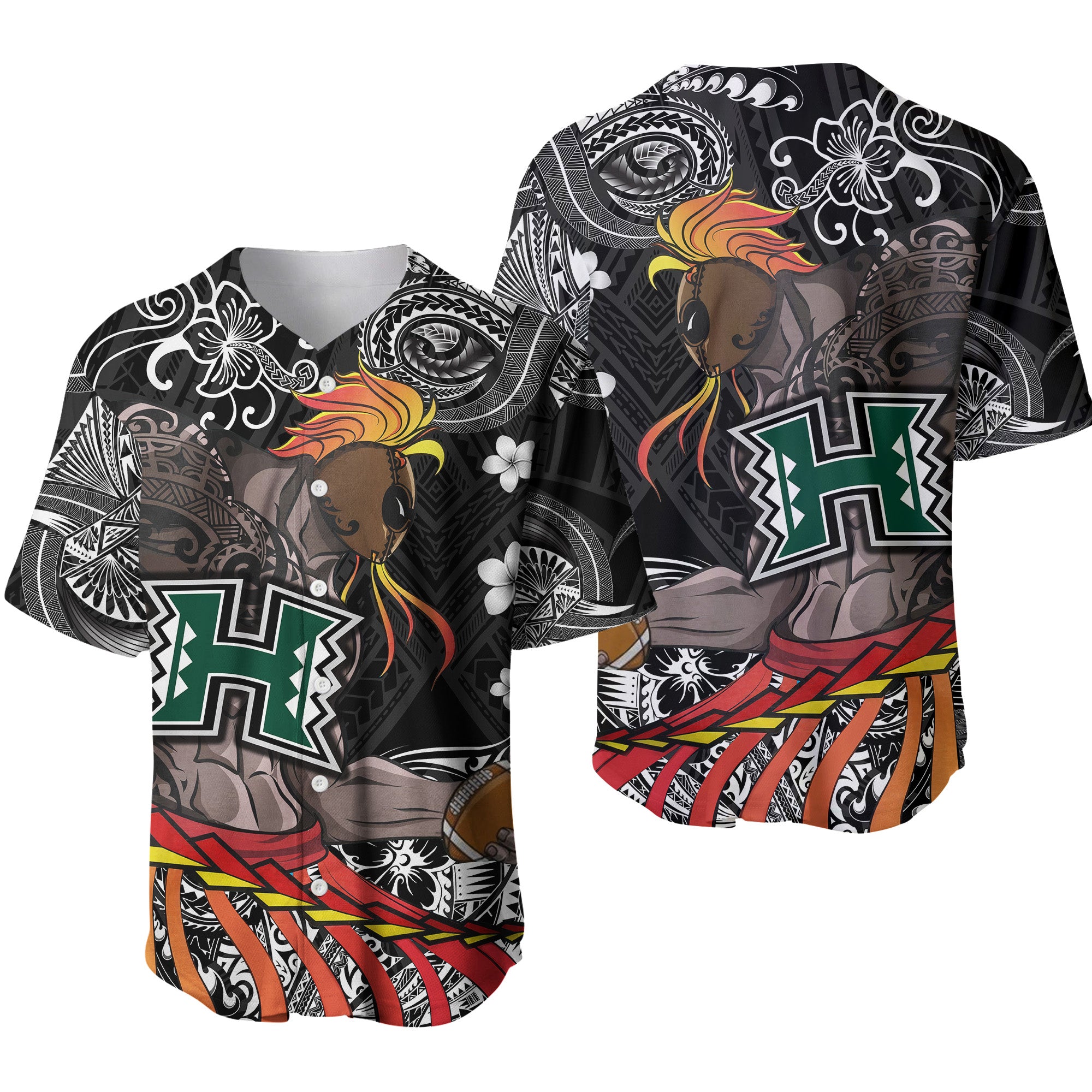 Hawaii Warriors Polynesian Baseball Jersey Unique Style - Black LT8 - Polynesian Pride