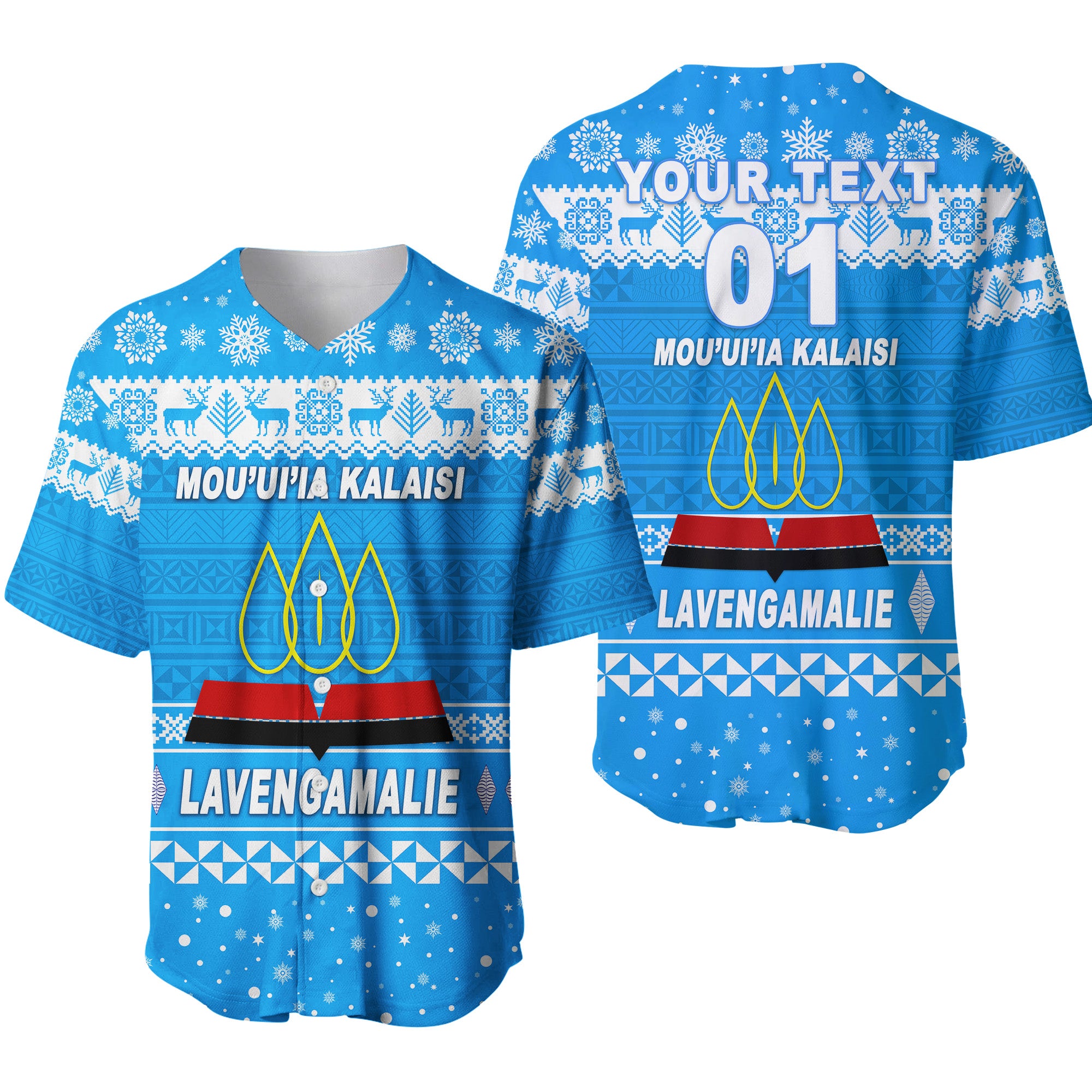 (Custom Personalised) Lavengamalie College Christmas Baseball Jersey Simple Style LT8 - Polynesian Pride