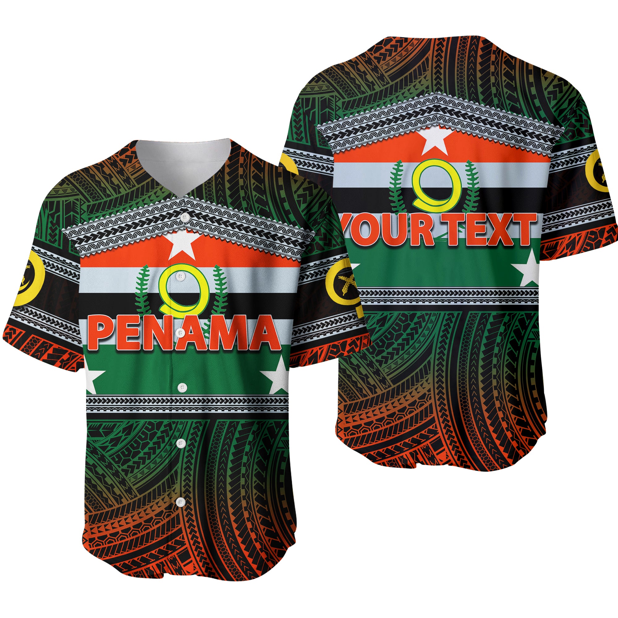 (Custom Personalised) Penama Province Baseball Jersey Of Vanuatu Polynesian Patterns LT6 - Polynesian Pride