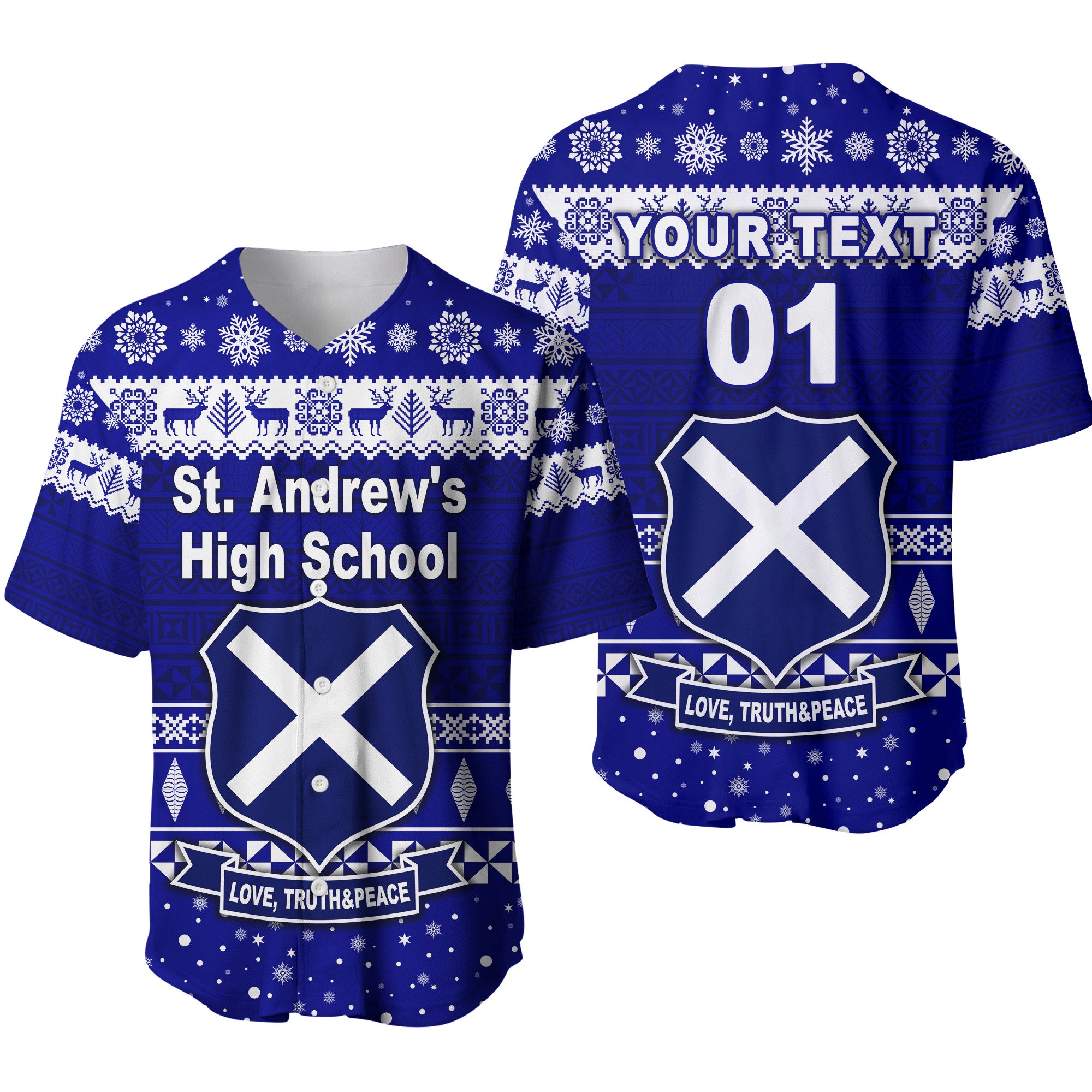 (Custom Personalised) St. Andrew's High School Christmas Baseball Jersey Simple Style LT8 - Polynesian Pride