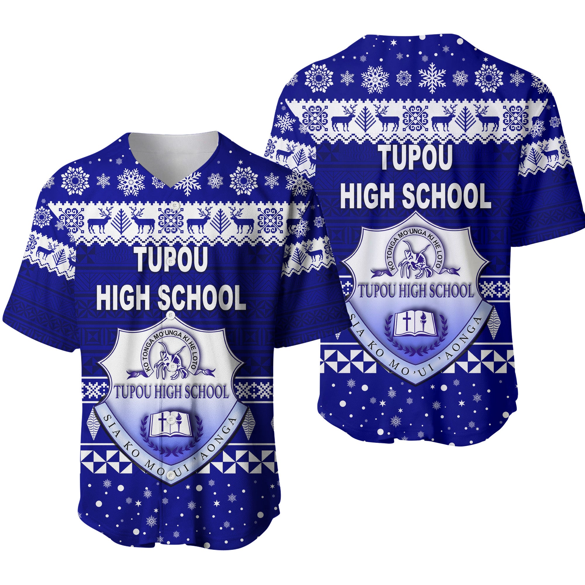 Tupou High School Christmas Baseball Jersey Simple Style LT8 - Polynesian Pride