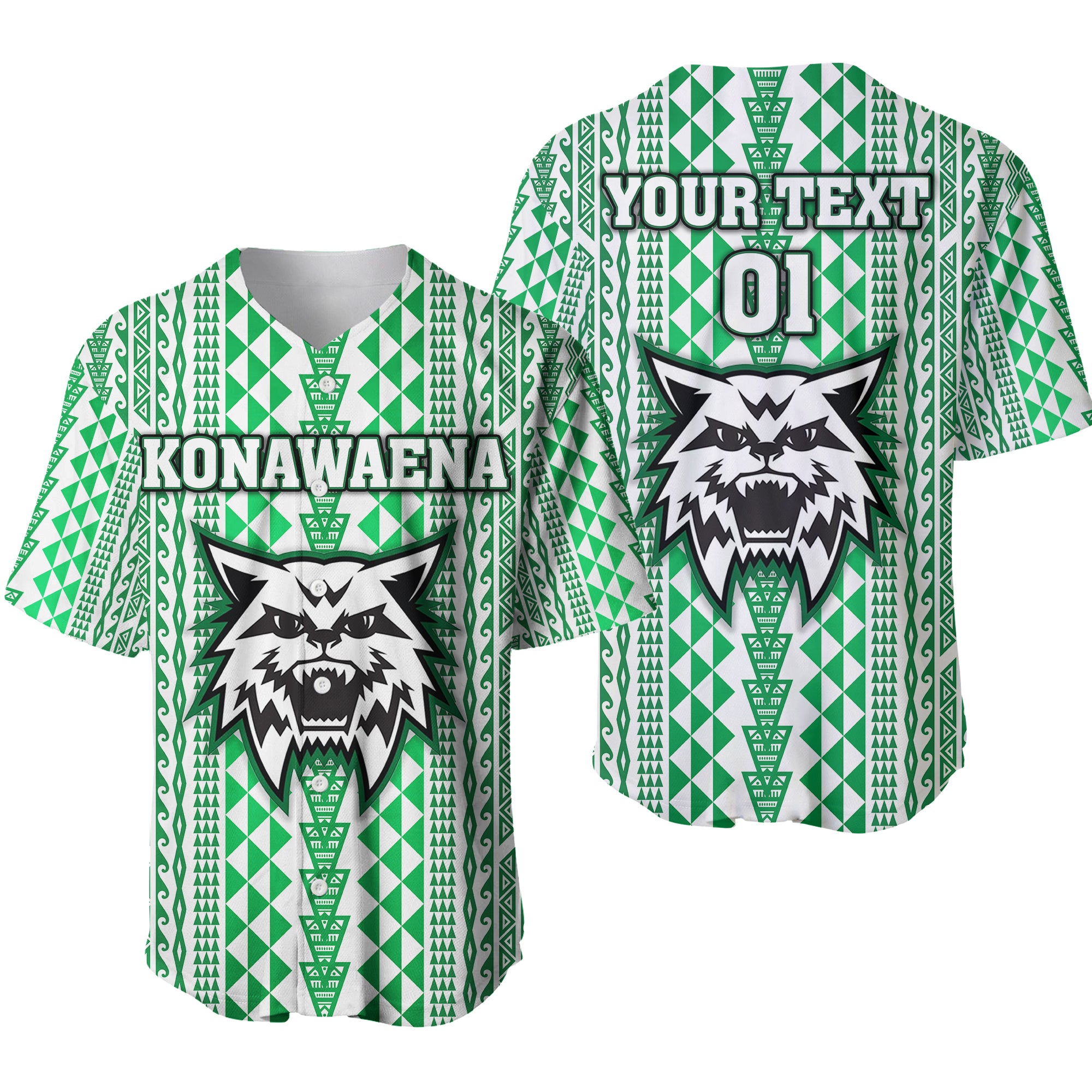 (Custom Personalised) Hawaii Konawaena Wildcats School Baseball Jersey Simple Style LT8 - Polynesian Pride